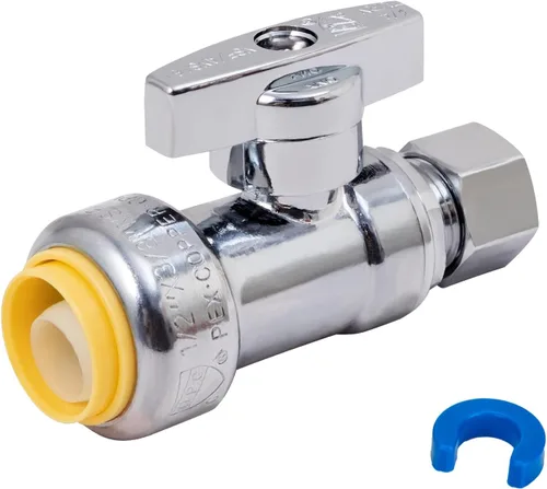 Miniatura 14 de SUNGATOR Paquete de 12 válvulas de parada angular, válvula de cierre de agua en ángulo de compresión de 1/2 x 3/8 pulgadas, cierre de agua