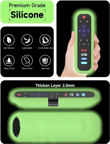 Miniatura 5 de Funda para Roku Smart TV RC280 RC282 URC280J XRC280J XRC280J Reemplazo universal Funda de silicona ligera con cordón para control remoto Roku TV