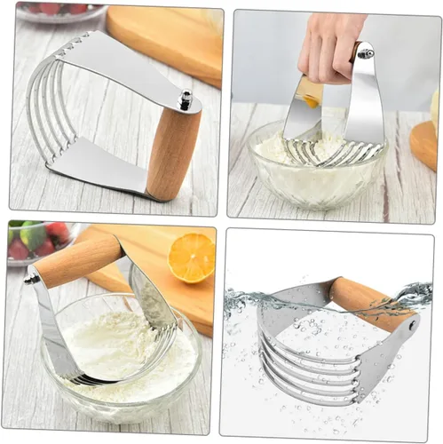 Miniatura 6 de Cortador de masa de acero inoxidable, licuadora de pastelería, herramienta de horneado manual para masa y mantequilla fría, utensilio de cocina