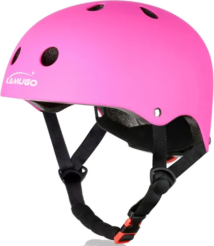 Miniatura 11 de KAMUGO - Casco ajustable para niños, adecuado para niños pequeños de 2 a 14 años, para niños y niñas, seguridad multideportiva para ciclismo, Rosa