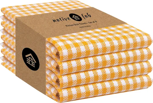 Miniatura 23 de Native Fab Paquete de 12 toallas de cocina a cuadros a cuadros, de algodón, duradero, lavable, de 16 x 26 pulgadas, paños de cocina, suaves y Gris