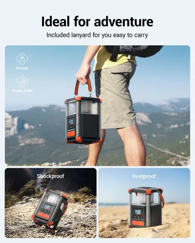 Miniatura 6 de BLAVOR Estación de energía portátil, generador para exteriores de 236.8 Wh/64,000 mAh, generador pequeño de carga rápida bidireccional USB C de 100