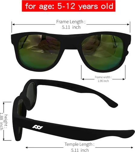 Miniatura 37 de XII WY - Lentes de sol polarizados con protección UV y goma flexible para niños y niñas