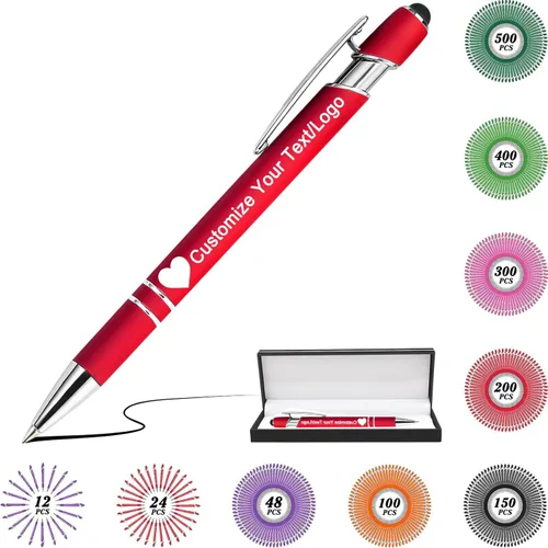 Miniatura 30 de Bolígrafos personalizados con nombre y logotipo, hasta 500 bolígrafos personalizados a granel con grabado gratis regalo para cumpleaños, graduación