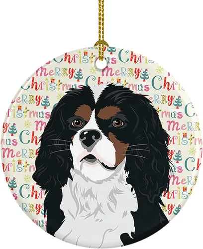 Miniatura 101 de Caroline's Treasures Bulldog Francés Azul de Navidad Adorno de Cerámica Decoraciones Colgantes para Árbol de Navidad para Hogar Navidad, Festividad