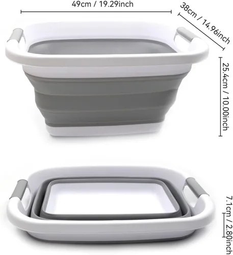 Miniatura 3 de SAMMART Cesta de lavandería plegable de 25L (6.6 galones) - Contenedor/organizador de almacenamiento plegable, capacidad de agua: 20L (5.28 galones)