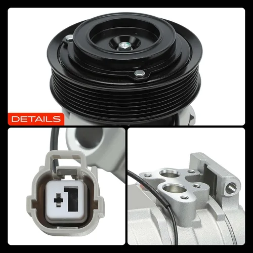 Miniatura 9 de A-Premium Compresor de aire acondicionado con embrague compatible con Honda Element 2.4L 2003-2011