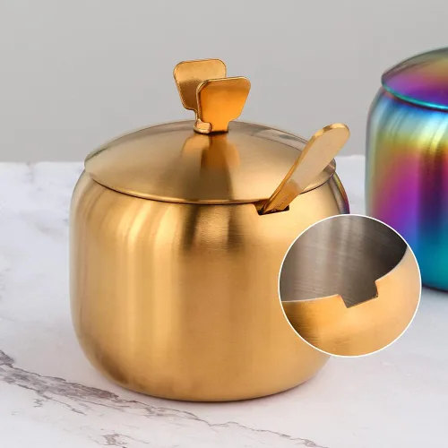 Miniatura 8 de Juego de recipientes para condimentos de acero inoxidable con 2 cucharas, estante para especias, botella para condimentos, sal y pimienta, plateado