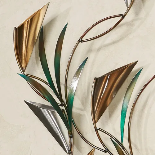 Miniatura 4 de Touch of Class Symphony Nature - Escultura de pared de metal de acero inoxidable inspirada en la naturaleza, arte hecho a mano, diseños giratorios