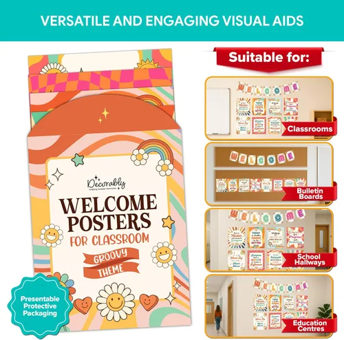 Miniatura 8 de Decorably 15 pósteres geniales de bienvenida para aula, inspirador, decoración laminada mate, para escuela, pasillos, tablones de anuncios