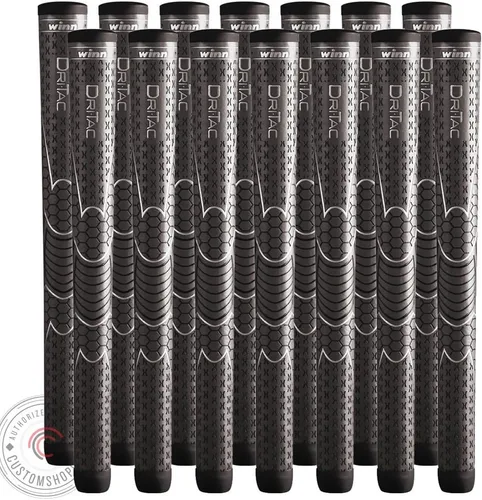 Juego de 9 agarres de golf Winn Dri-Tac de gran tamaño (+ 1/8 pulgadas), máxima comodidad, adherencia y absorción de impactos para jugar en todo