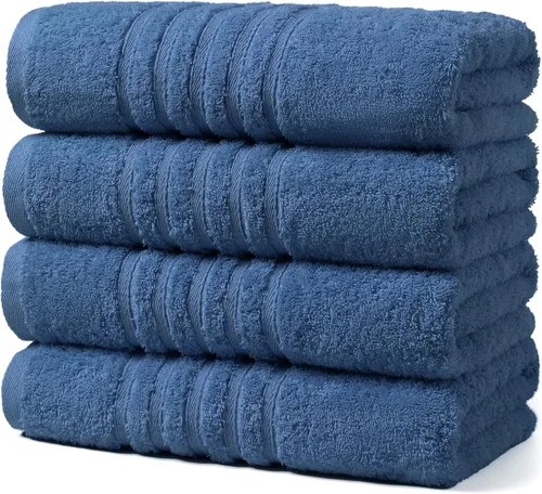 Miniatura 30 de Aibaser Toallas de mano - 16x30 pulgadas - Toallas de mano ligeras y altamente absorbentes para baño, viaje, gimnasio, ducha y spa (Azul)