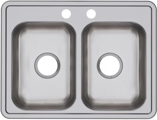 Miniatura 27 de Dayton D233221 Equal - Fregadero de acero inoxidable con doble tazón, 33 x 22 x 6.5 pulgadas