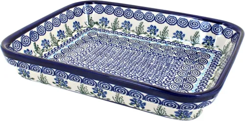 Miniatura 2 de Blue Rose Polish Pottery - Repostero rectangular pequeño de mariposa amarilla - 10.25" x 8" - Único, apto para lavavajillas y resistente