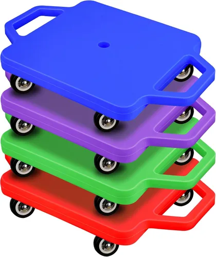 Miniatura 9 de 4 piezas de patinete deportivo con asas para niños, ruedas de plástico que no dañan el suelo, patineta, patineta, patineta, niño, niña, gimnasio
