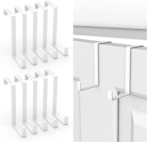 Booda Brand Ganchos para colgar sobre la puerta, en forma de Z, se adapta a anchos de puerta de 1 3/8 pulgadas y 1 3/4 pulgadas, ganchos de puerta