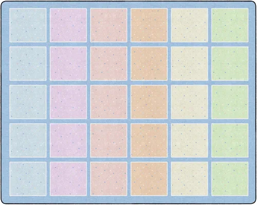 Miniatura 13 de Flagship Carpets Happy Squares Pastel - Alfombra educativa de área para aula en colores pastel para niños y maestros, calidad duradera