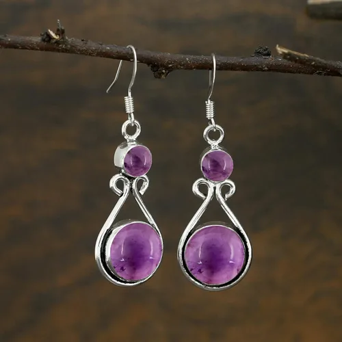 Miniatura 3 de Pendientes colgantes hechos a mano con piedras preciosas naturales 925, Gema, Gema