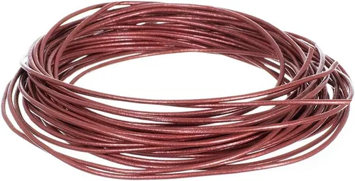 Miniatura 42 de Tiras redondas de cuero genuino de 0.079 pulgadas para pulseras, collares, cuentas y otras joyas – 10 yardas / 29.9 ft – turquesa