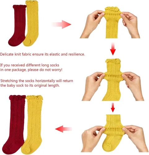 Miniatura 9 de DRESHOW BQUBO - Calcetines de vestir para bebé, calcetines de algodón para niñas pequeñas