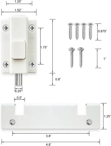 Miniatura 7 de SDGINA Cerradura de seguridad para puerta corredera, paquete de 2 – Cerradura de puerta corredera de patio para puertas de vidrio, cerraduras