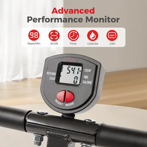 Miniatura 5 de Sunny Health & Fitness Row-N-Ride Squat Machines, Adjustable Resistance and Seating/Handle for Home Glutes Training, SunnyFit App Access Included