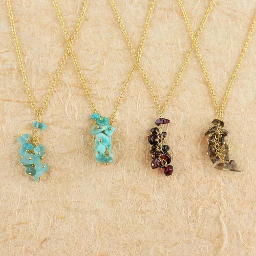 Miniatura 5 de TGH Collar con piedras preciosas naturales en Y, colgante de cristal curativo chapado en oro, cadena de latón de 16 + 2 pulgadas, joyería espiritual