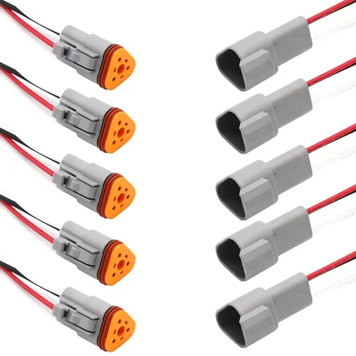 Miniatura 11 de Deutsch - Conector DT de 2 pines, 2 vías DT automotriz, impermeable, conector eléctrico macho hembra, arnés de cableado con cable de 16 AWG