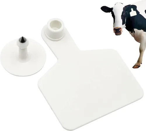 100 etiquetas en blanco para orejas de ganado, vacas, identificación de ganado, etiquetas de precisión de TPU para cerdos, cabras, ovejas, terneros,