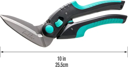 Miniatura 8 de Beaditive Tijeras de artesanía en ángulo multiusos de 10 pulgadas, acero inoxidable japonés, hoja dentada, tijeras industriales para telas gruesas