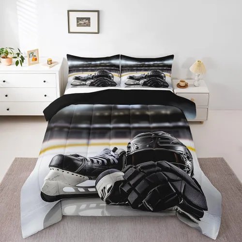 Miniatura 23 de Juego de ropa de cama de juegos de pelota, juego de edredón de baloncesto y fútbol, hexagonal, geométrico, deportivo, de plumón, béisbol, tenis