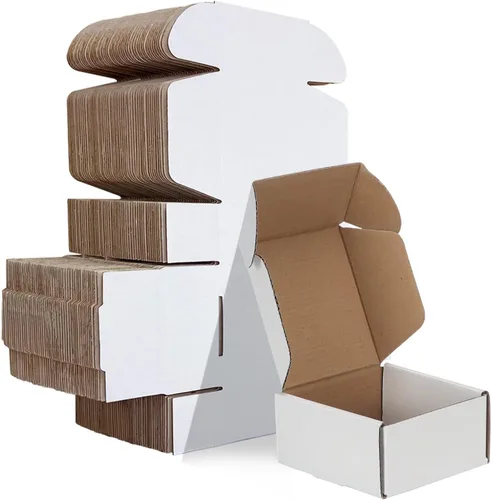 Miniatura 30 de HORLIMER - Cajas de envío pequeñas de 7x5x2, conjunto de 50, caja de cartón corrugado blanca para envío de correspondencia