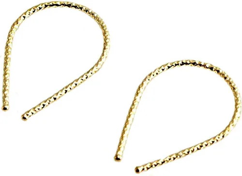 Miniatura 11 de 13mm de plata de ley 20 GA Aretes de aro invertidos colgantes de lágrima hipoalergénicos ligeros con hilo para mujer