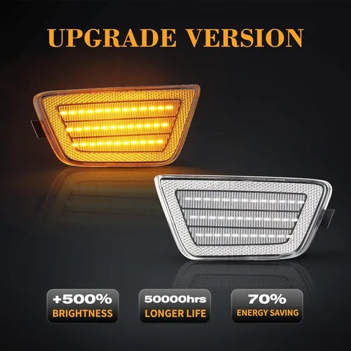 Miniatura 3 de POPMOTORZ Luces LED de posición laterales para parachoques delantero, lámparas de señal de giro ámbar compatibles con Chevy Cruze 2011-2015