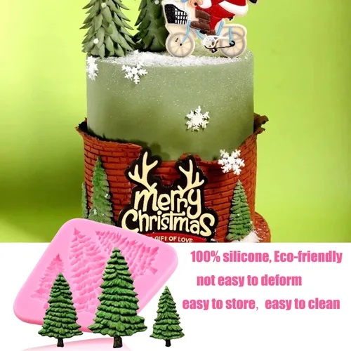 Miniatura 5 de ZiXiang Moldes de fondant de Navidad, copo de nieve, muñeco de nieve, piña, reno, bombilla, hojas de acebo, caramelo, chocolate, moldes de silicona