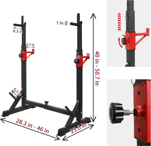 Miniatura 2 de Multi-Function Squat Press Barbell Rack Stand, Height Adjustable Barbell