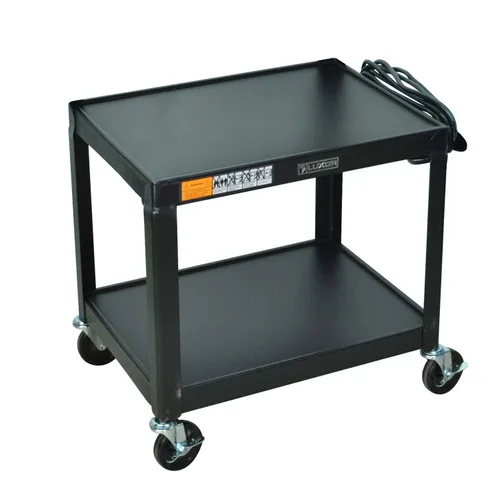 Luxor - AV26-OB Luxor AV26 Carrito utilitario AV de altura fija ajustable de acero, 26 pulgadas de alto, negro