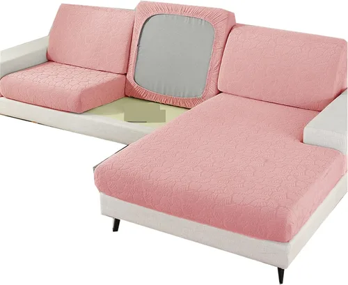 Miniatura 10 de Fundas elásticas para cojines de sofá, funda de cojín para sofá individual en forma de L, sofá chaise longue, protector suave de muebles de 1, 2 y 3