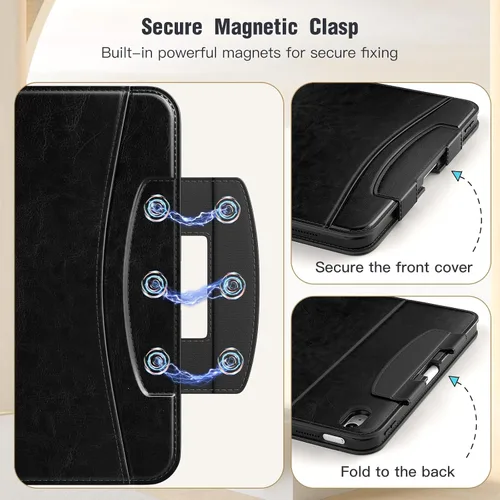 Miniatura 3 de MoKo Funda para iPad A16 de 11 pulgadas, funda para iPad de 11ª/10ª generación (2025/2022) con soporte para lápices y bolsillo, cubierta de soporte