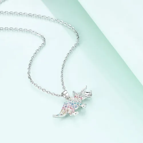 Miniatura 3 de luomart Collar con dije de dinosaurio T-Rex para niñas, regalo de joyería, regalo para amantes de los animales, colgante para mujer