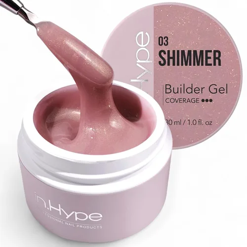 Miniatura 13 de IN.HYPE Gel duro profesional UV/LED para extensión de uñas, fortalecimiento, superposiciones de lima (lechoso #1)