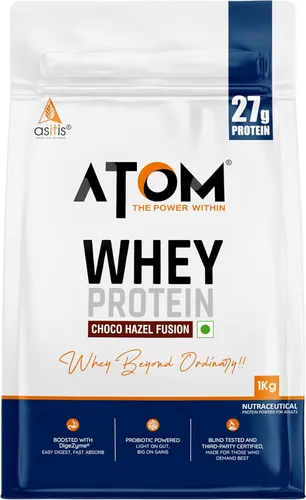 Miniatura 10 de Asitis Nutrition AS-IT-is Atom Whey Protein with Digestive Enzimas Certificado US Labdoor para precisión y pureza 0.95 oz de proteína 0.27 oz