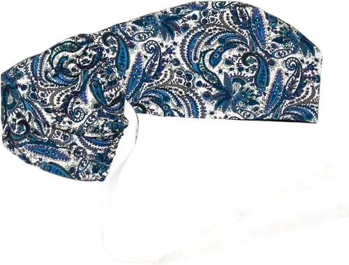 Miniatura 9 de Gorra médica con interior sedoso, gorro de algodón con banda para el sudor y botones, cola de caballo ajustable