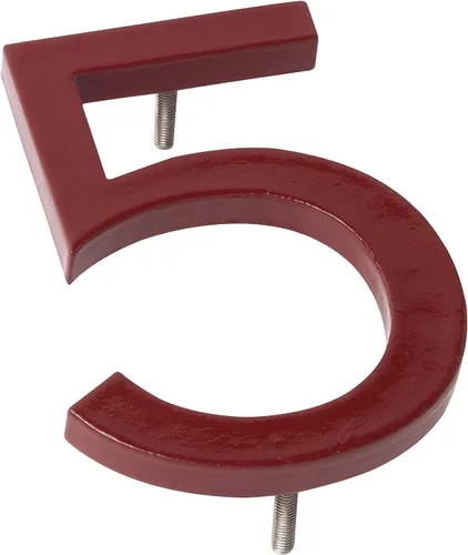 Miniatura 4 de Montague Metal Products MHN-06-F-BR1-2 Números flotantes modernos de aluminio cepillado sólido, 6 pulgadas, ladrillo rojo con recubrimiento en polvo