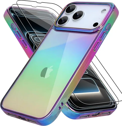 Miniatura 19 de Bonoma Funda magnética para iPhone 13 【Soporte para Magsafe】Protector de cámara de lujo de cristal fluorescente iridiscente con láser brillante + 2
