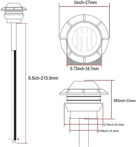 Miniatura 6 de 15 luces LED de señalización de 3/4 pulgadas, luz de señal de 12 V para remolque, camión, autobús, furgoneta (rojo+ámbar+blanco)