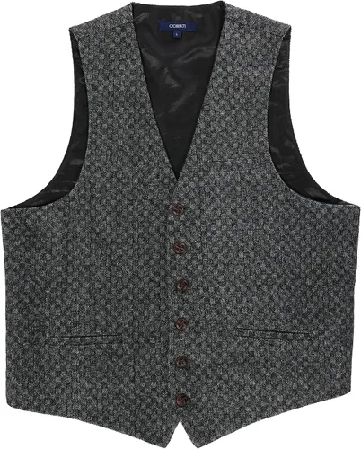 Miniatura 66 de Gioberti Chaleco de tweed formal de 6 botones para hombres