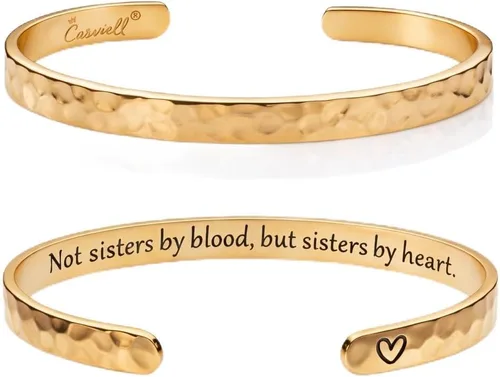 Miniatura 74 de Carviell Pulseras grabadas para mujer, inspiradoras, amistad, amor, mamá, hija, hermana, cristiana, graduación, conmemoración y regalos de boda, más