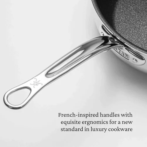 Miniatura 7 de Hestan ProBond TITUM forjado - Acero inoxidable revestido profesional, antiadherente, sartén esencial con tapa, 3.5 cuartos, compatible