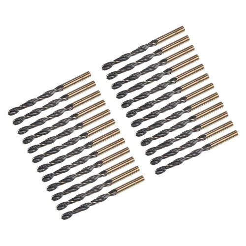Miniatura 15 de uxcell Brocas Jobber de 0.118 in (0,118 pulgadas) de nitruro negro y oro recubierto de titanio M2 de alta velocidad (HSS) Brocas helicoidales